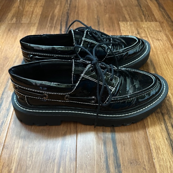 Zara Topstitch Patent Boat Shoes - Picture 8 of 8